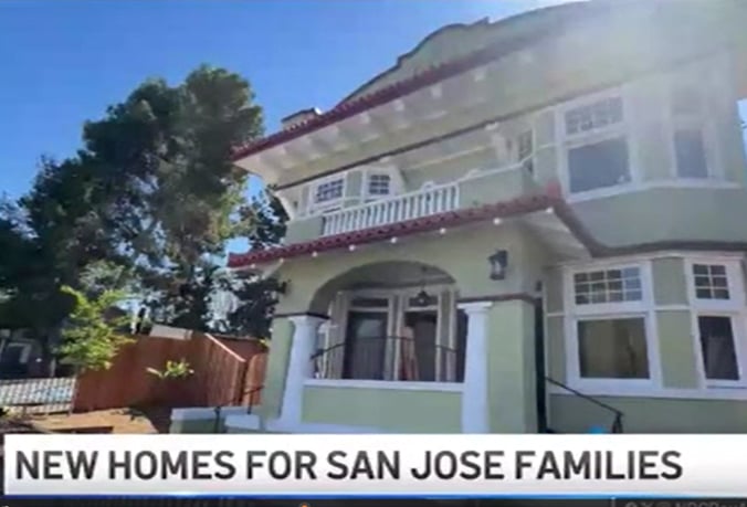 Still image from NBC Bay Area coverage of Home Celebration at 4th and Reed in San Jose