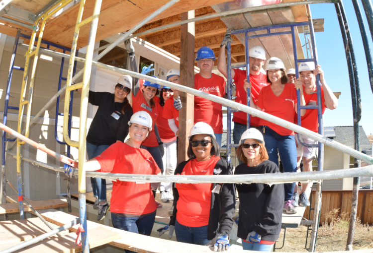 group of Patelco volunteers on site
