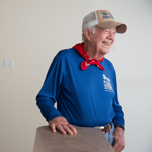 President Jimmy Carter on Habitat for Humanity worksite