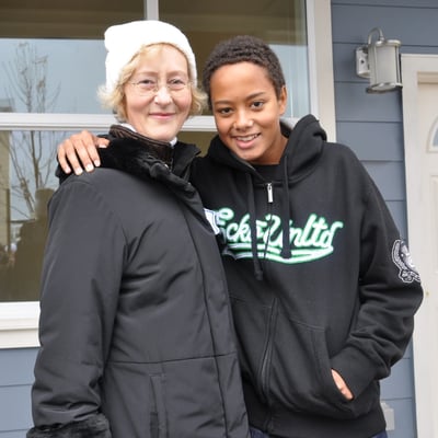 Marie Henderson and her son