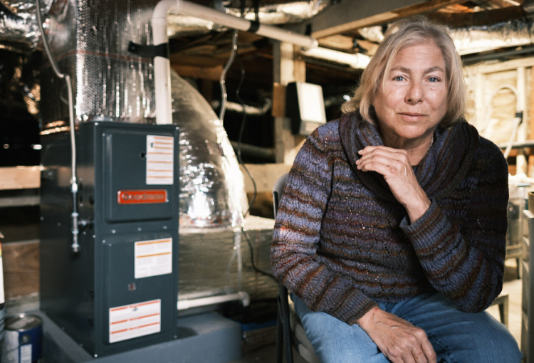 Homeowner standing by their HVAC system