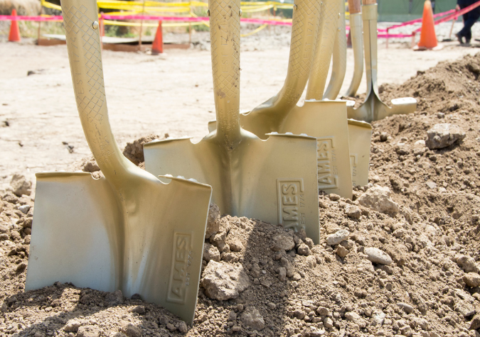 golden shovels in the ground