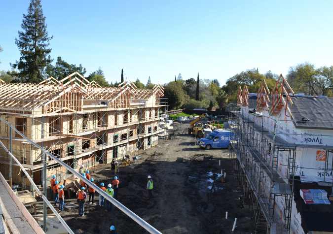 bird's eye view of a construction site