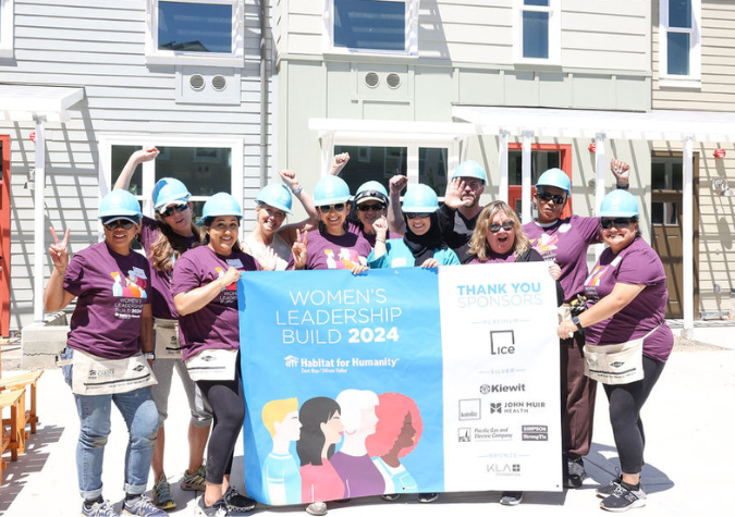 Habitat volunteers at Women's Leadership Build